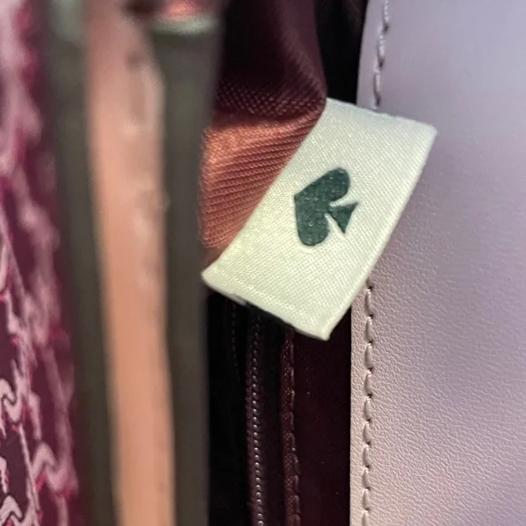 Kate Spade Maroon, Spade Patterned Crossbody Bag, Like New, Used Only One Time - Picture 13 of 14